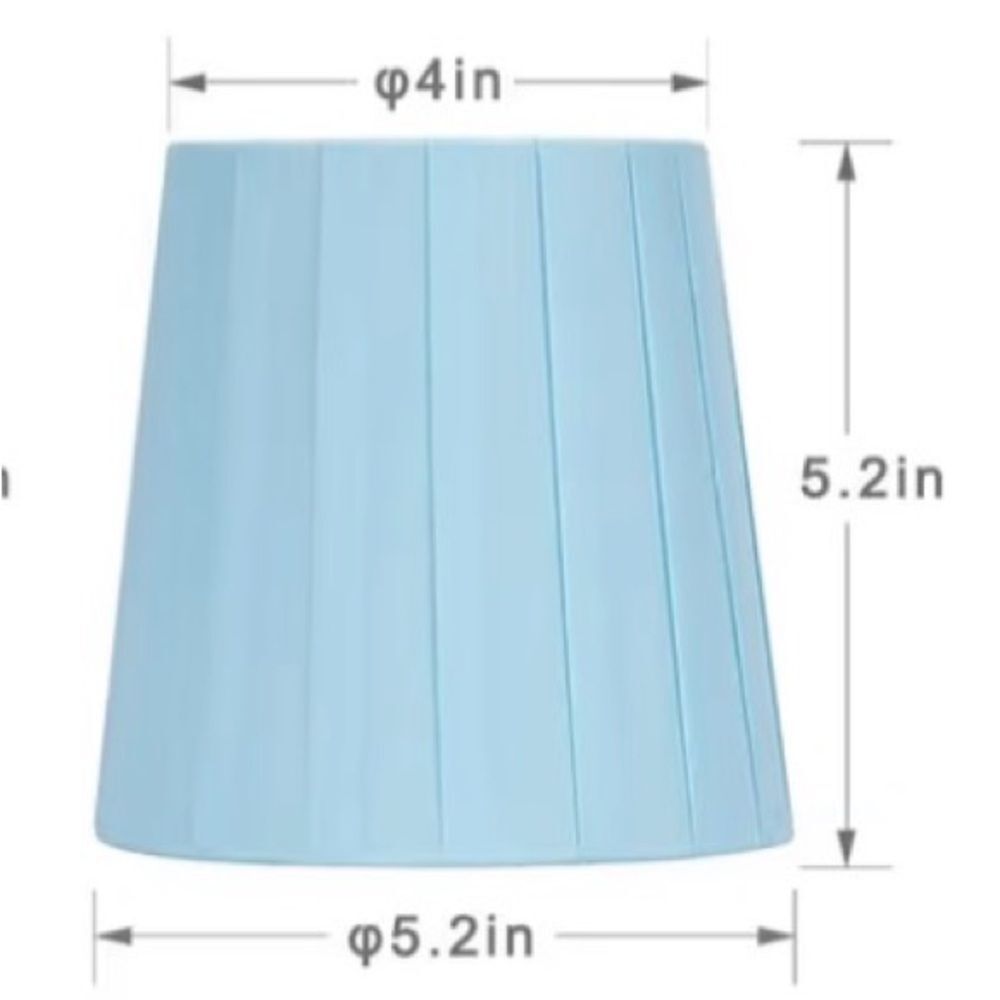 LAMPWELL MIRA Clip-on Chandelier Lamp Shades,Set of 2, light blue